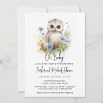Baby Owl Woodland Baby Shower Invitation