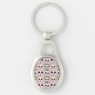 Baby Owls On Pale Pink Background Pattern Keychain