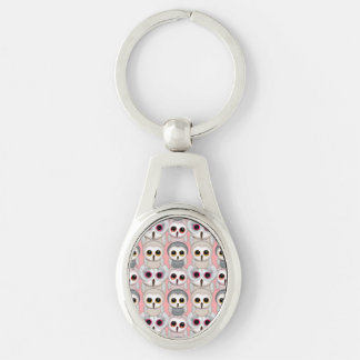 Baby Owls On Pale Pink Background Pattern Keychain