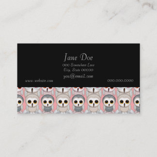 Baby Owls on Pink Pattern Business Card