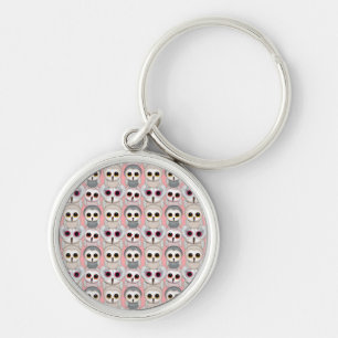 Baby Owls on Pink Pattern Keychain