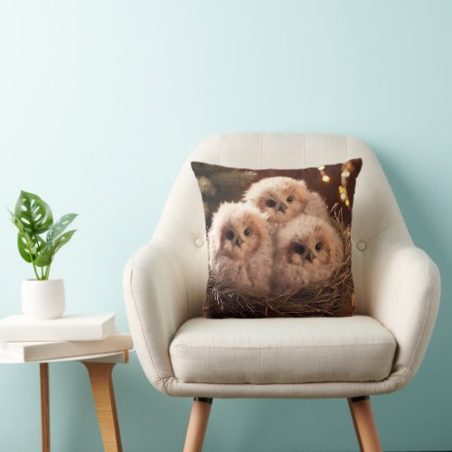 Baby Owls Snuggling Pillow Design