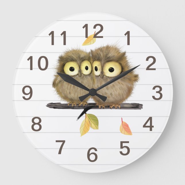Baby Owls Wall Clock (Front)