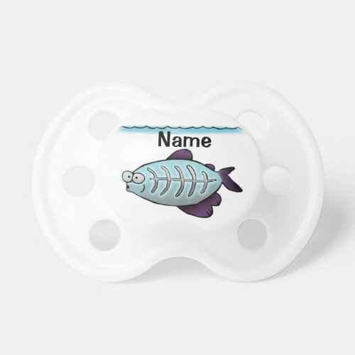 Baby Pacifier Cute X_Ray Fish Cartoon with Name Pacifier