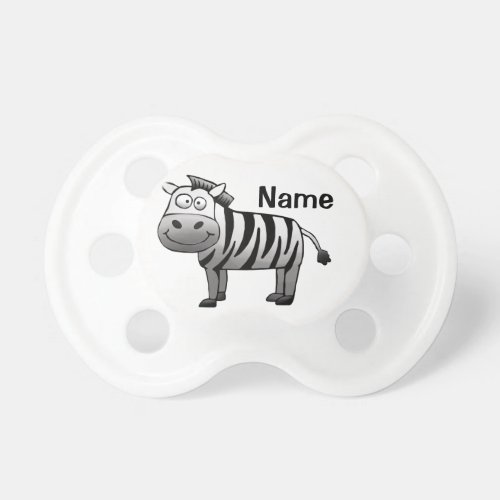 Baby Pacifier Cute Zebra Cartoon with Name Pacifier
