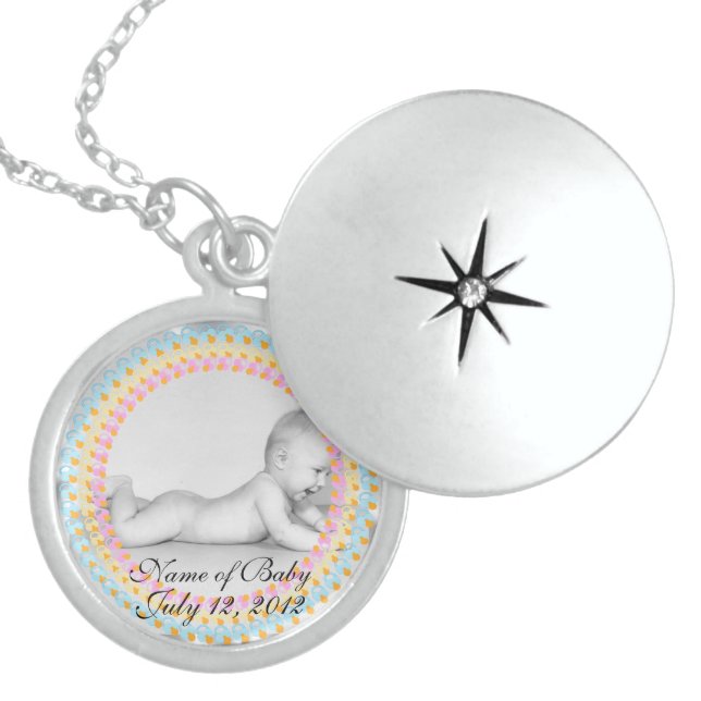 Baby Pacifiers Keepsake Sterling Silver Locket Nec (Front)