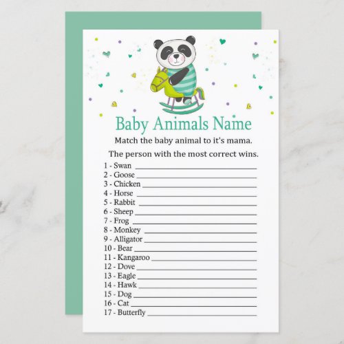 Baby Panda Baby Animals Name Game