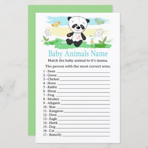 Baby panda Baby Animals Name Game