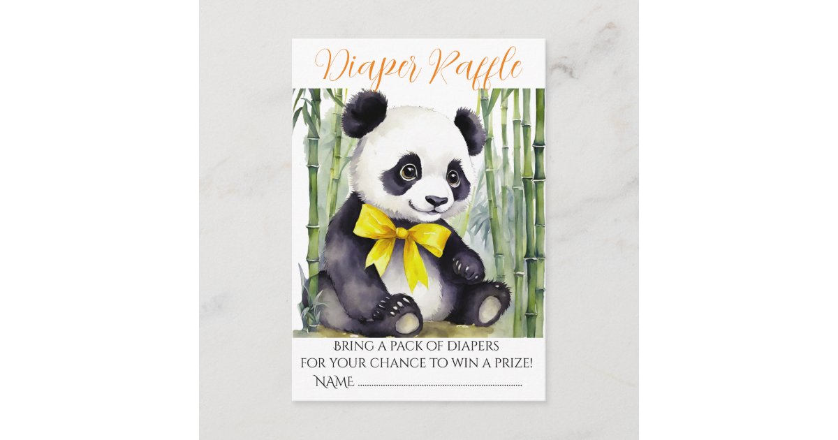Baby Panda Baby Shower Diaper Raffle Enclosure Card | Zazzle