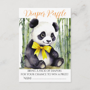 Baby Panda Baby Shower Diaper Raffle Enclosure Card