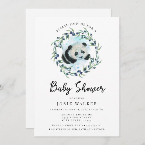 Baby Panda Baby Shower Invitation