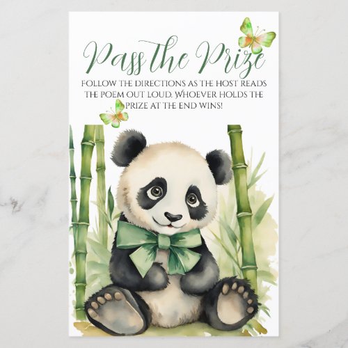 Baby Panda Baby Shower Pass the Prize Game