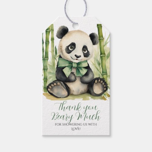 Baby Panda Baby Shower Thank You Beary Much Gift Tags