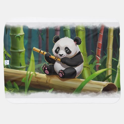 Baby Panda Bear Art for Kids Baby Blanket