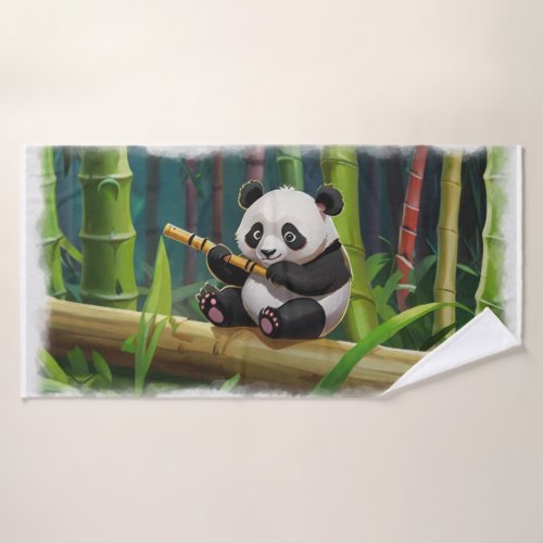Baby Panda Bear Art for Kids Bath Towel Set
