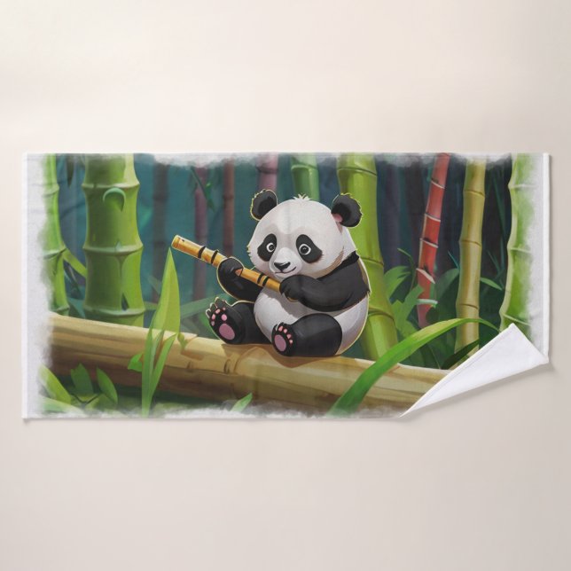 Baby Panda Bear Art for Kids Bath Towel Set (Bath Towel)