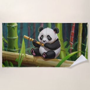 Baby Panda Bear Art for Kids Beach Towel