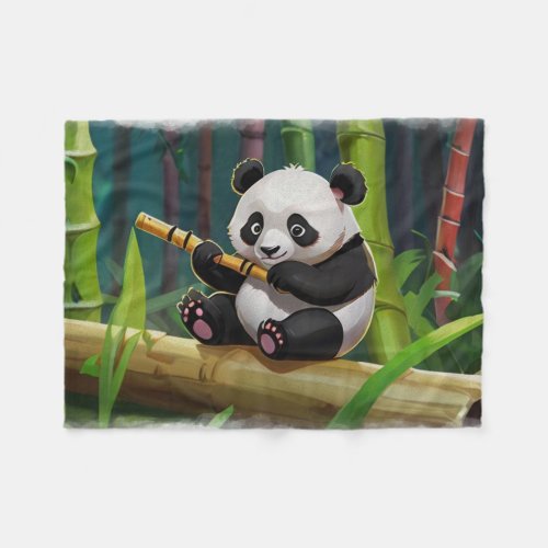 Baby Panda Bear Art for Kids Fleece Blanket