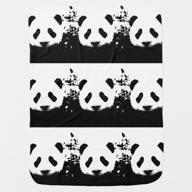 Baby Panda Bear Baby Blanket (Front)