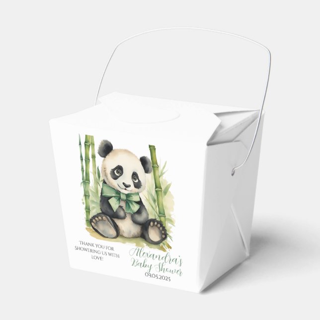 Baby Panda Bear Baby Shower Favor Boxes (Front Side)