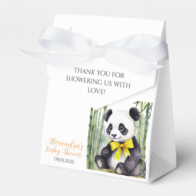 Baby Panda Bear Baby Shower Favor Boxes (Front Side)