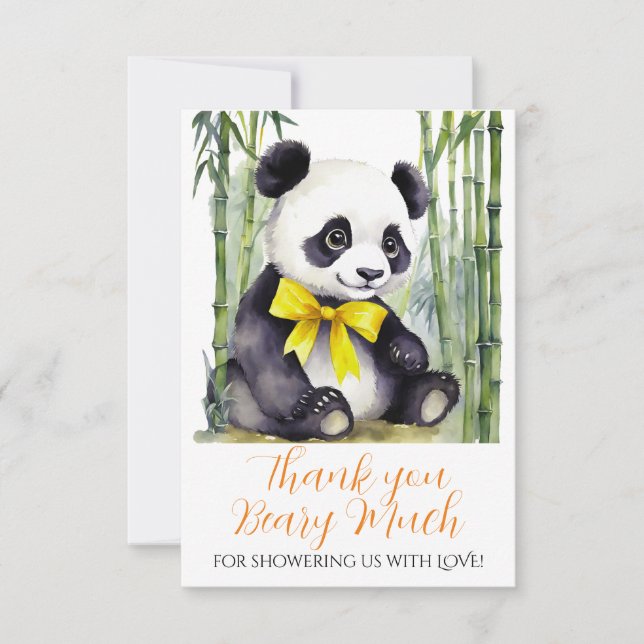 Baby Panda Bear Baby Shower Non Gender Thank You (Front)