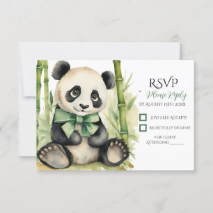 Baby Panda Bear Baby Shower RSVP Card