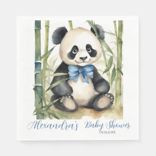 Baby Panda Bear Boy Baby Shower Napkins