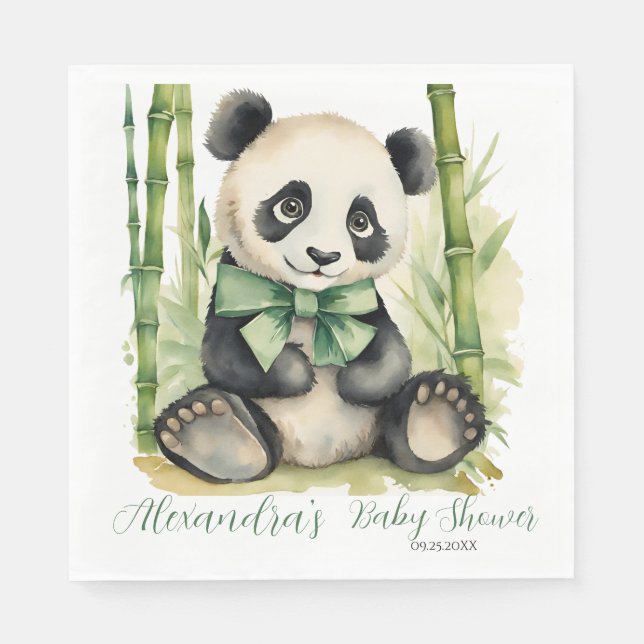 Baby Panda Bear Gender Neutral Baby Shower Napkins (Front)