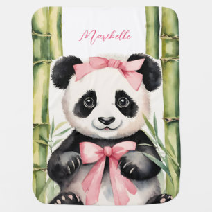 Baby Panda Bear Girl Baby Blanket