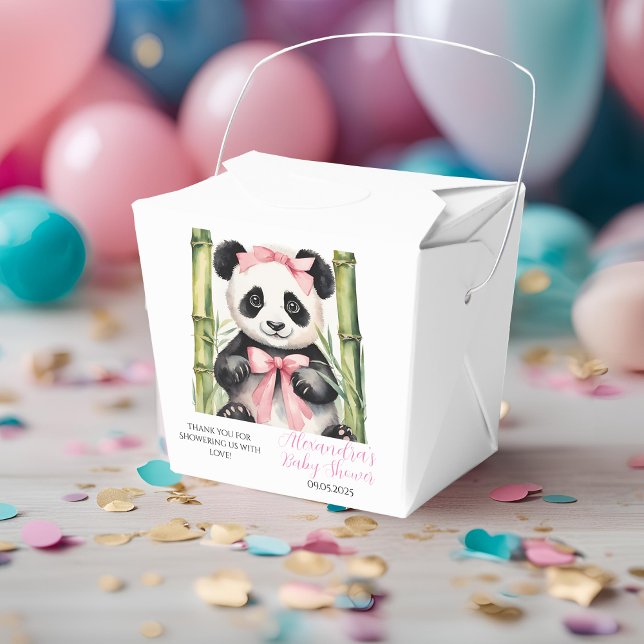 Baby Panda Bear Girls Baby Shower Favor Boxes (Creator Uploaded)