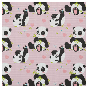  Lovely Panda Fabric by The Yard Cute Cartoon Black and White  Wild Animal Fabric for Chairs Decoration DIY Gifts Home Decor Pink Balloon  Geometric Fabric for Kids Boys Girls,3 Yards