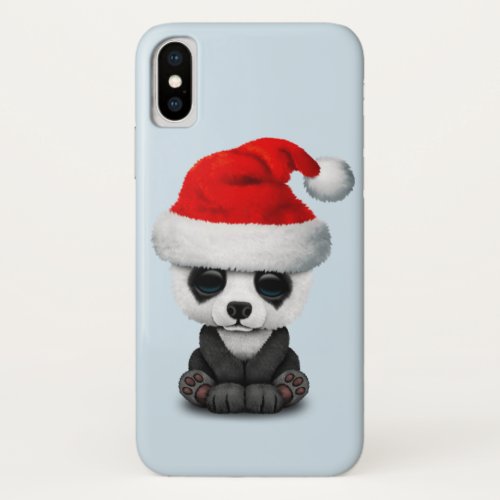 Baby Panda Bear Wearing a Santa Hat iPhone X Case