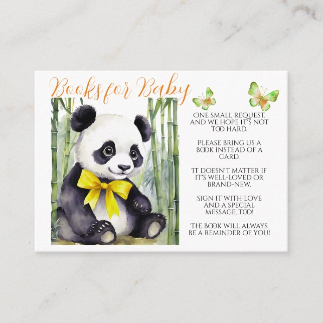 Baby Panda Books for Baby  Enclosure Card (Front)