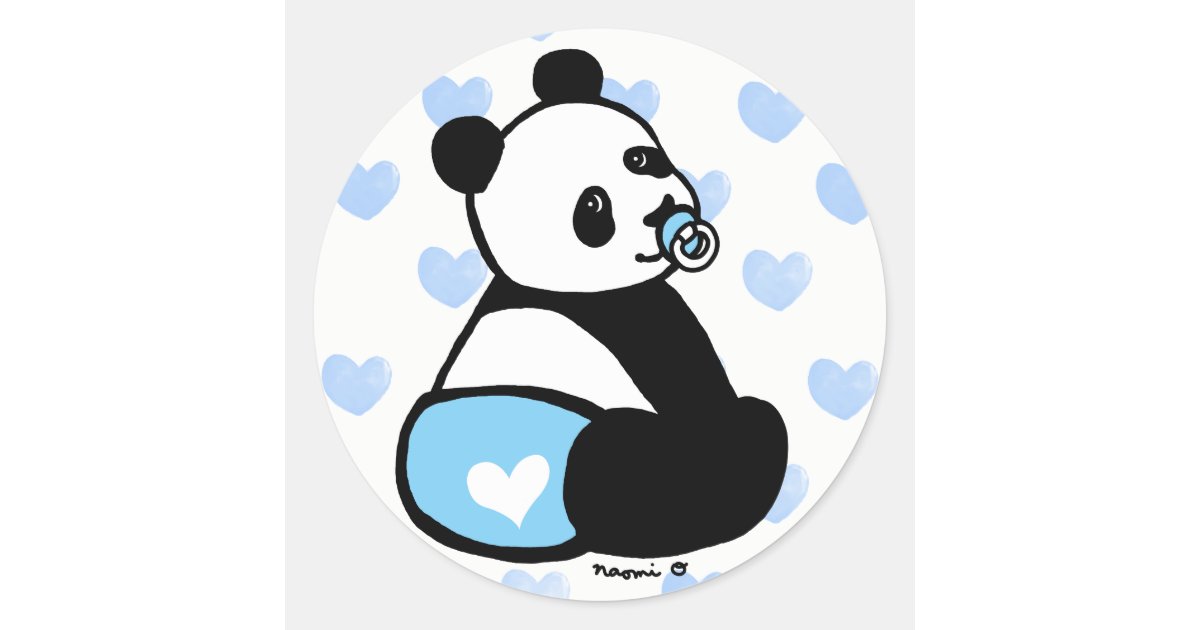 Baby Panda Cartoon Blue Diaper Sticker Zazzle Com Baby Panda Cartoon Blue Diaper Sticker Zazzle Com
