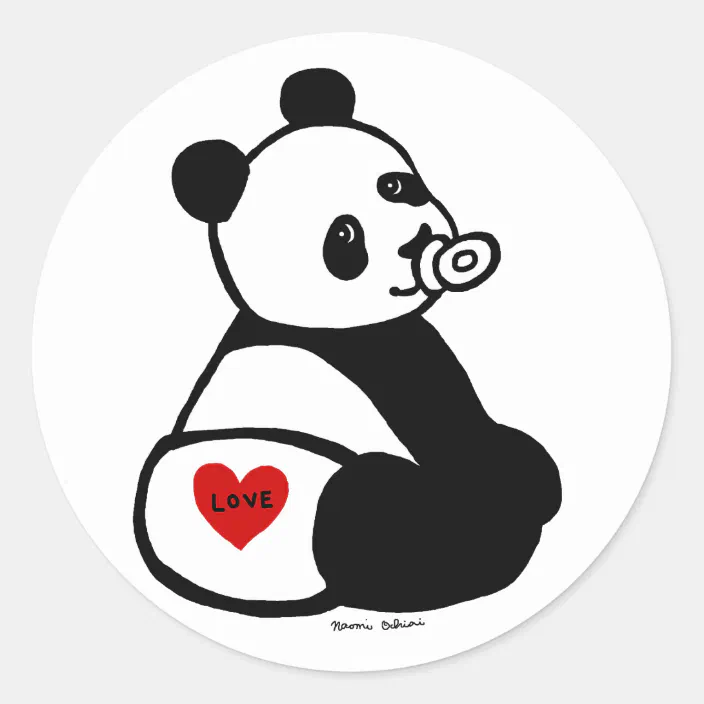 Baby Panda Cartoon Classic Round Sticker Zazzle Com