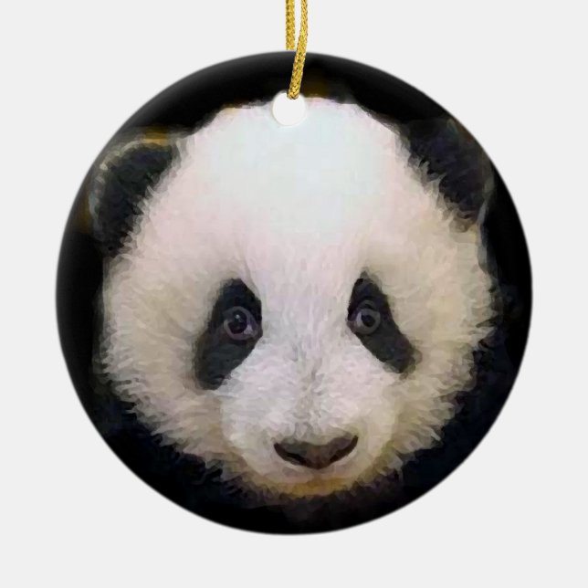 Baby Panda Ceramic Ornament (Front)