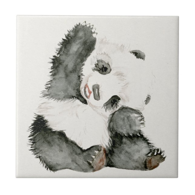 Baby Panda | Cute & Furry Ceramic Tile (Front)