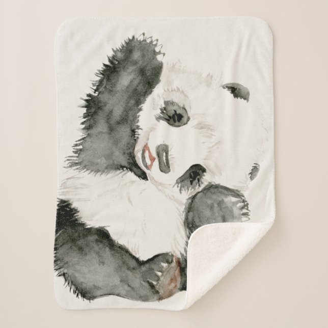 Baby Panda | Cute & Furry Sherpa Blanket (Front)