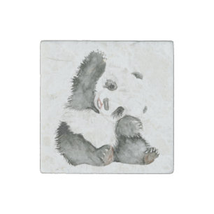 Baby Panda Cute & Furry Stone Magnet
