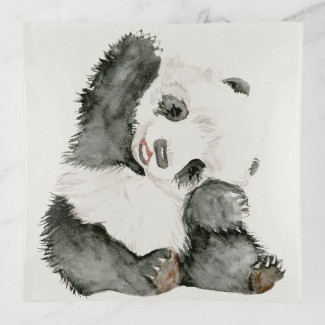 Baby Panda | Cute & Furry Trinket Tray (Front)