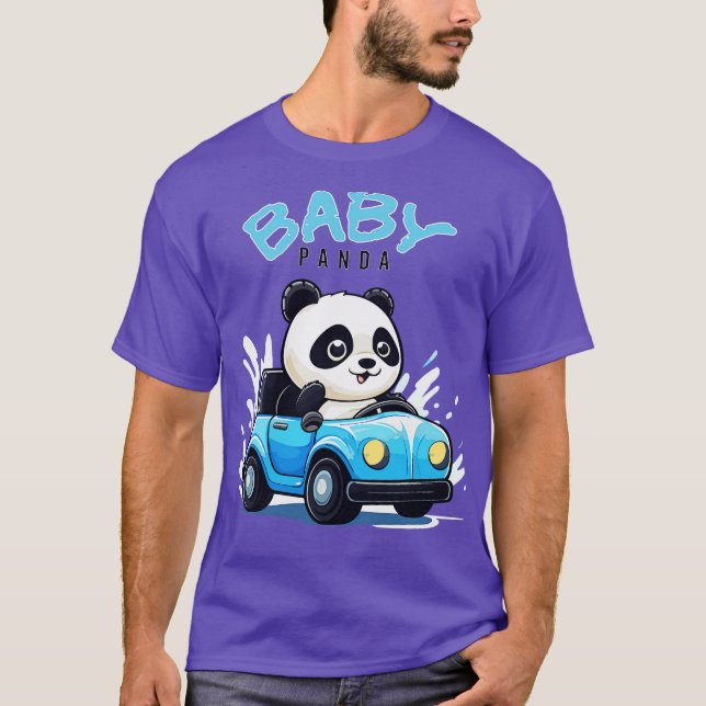 Baby Panda drive a car T-Shirt (Front)