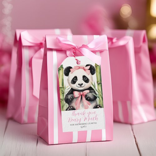 Baby Panda Girl Baby Shower Thank You Beary Much Gift Tags