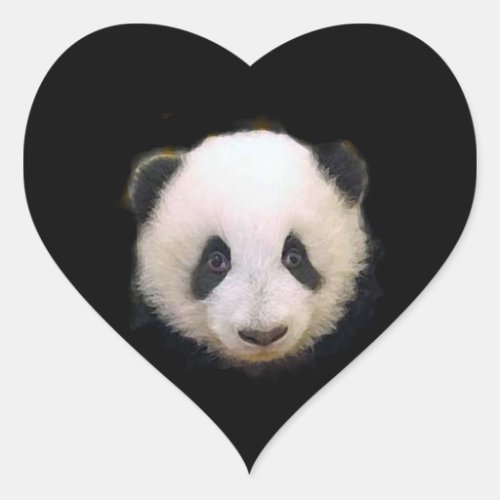 Baby Panda Heart Sticker