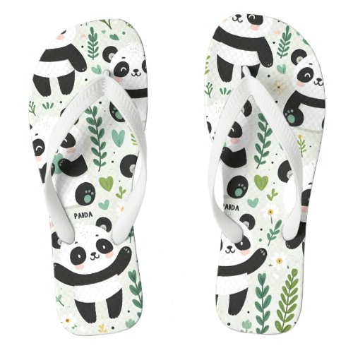 Baby Panda Pattern Flip Flops