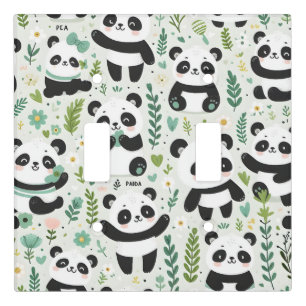 Baby Panda Pattern Light Switch Cover