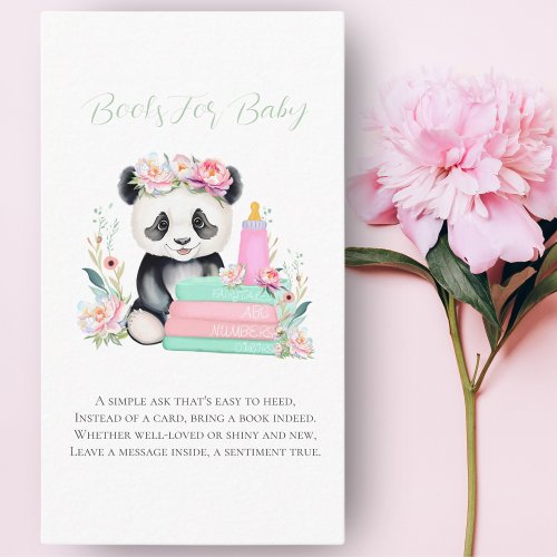 Baby Panda Peonies Jungle Baby Books For Baby Enclosure Card