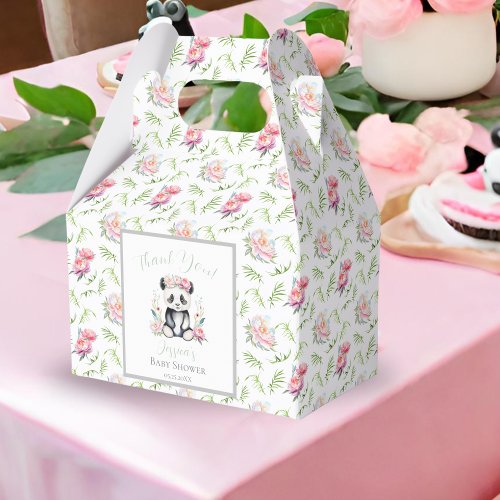 Baby Panda Peonies Jungle Baby Shower Favor Boxes