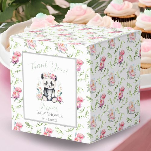 Baby Panda Peonies Jungle Baby Shower Favor Boxes