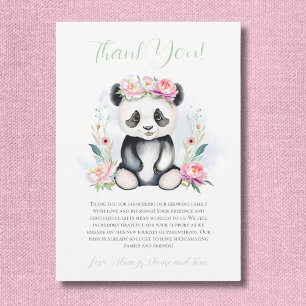 Baby Panda Peonies Jungle Baby Shower Invitation